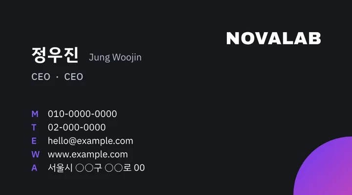 startups Back of business card